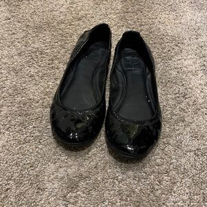 Tory Burch black patent flats